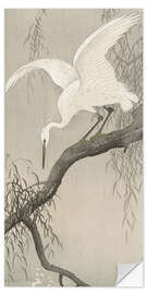 Selvklebende plakat White Heron on Branch, ca. 1900