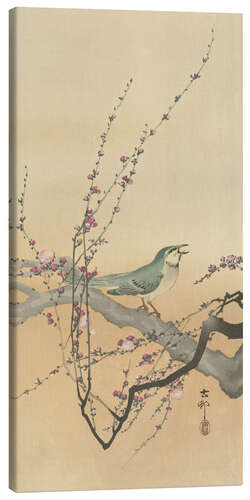 Lerretsbilde Songbird and Plum Blossom, ca. 1900