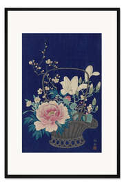 Gerahmter Kunstdruck Bambus Blumenkorb, ca. 1932