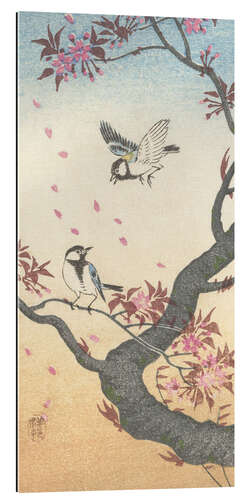 Galleritryck Two great tits on a blossoming tree, ca. 1925