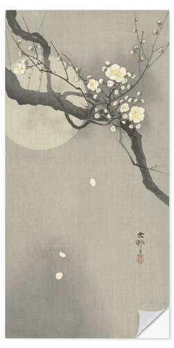 Selvklæbende plakat Plum Blossom and Full Moon, ca. 1900