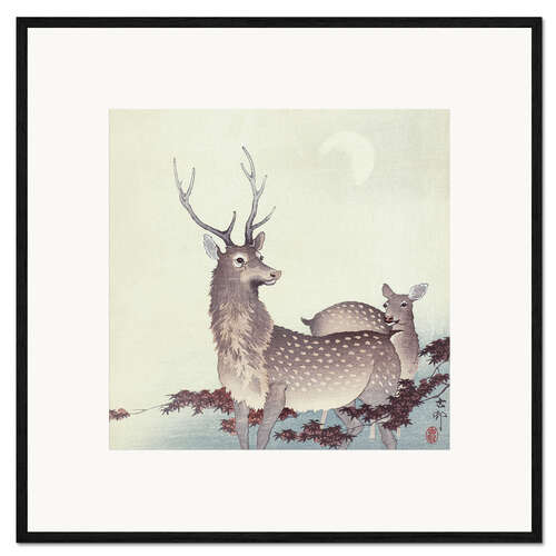 Kehystetty taidepainatus Two deer, ca. 1900