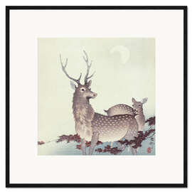 Framed art print Two deer, ca. 1900