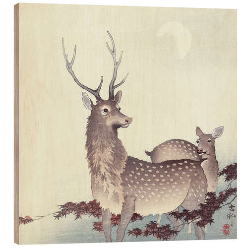 Wood print Two deer, ca. 1900