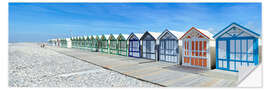 Naklejka na ścianę Beach huts on the beach, France