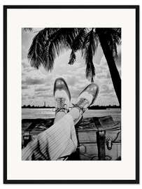 Gerahmter Kunstdruck Pause unter Palmen