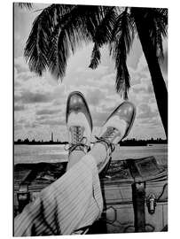 Magnettafel Pause unter Palmen