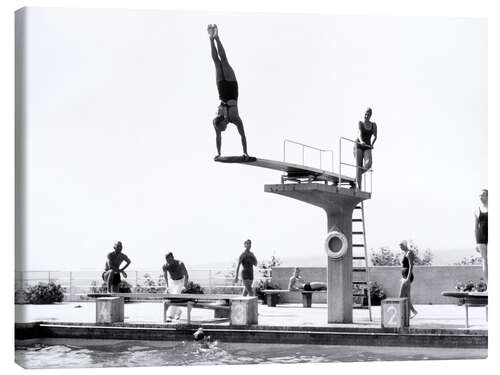 Leinwandbild Handstand auf Sprungbrett, 1935