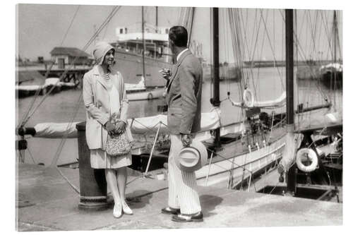 Acrylic print Elegant couple in the marina of Deauville, France, 1920s