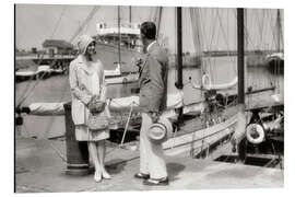 Aluminium print Elegant couple in the marina of Deauville, France, 1920s