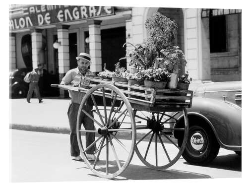 Tableau en verre acrylique Marchande de fleurs, La Havane, Cuba, 1930