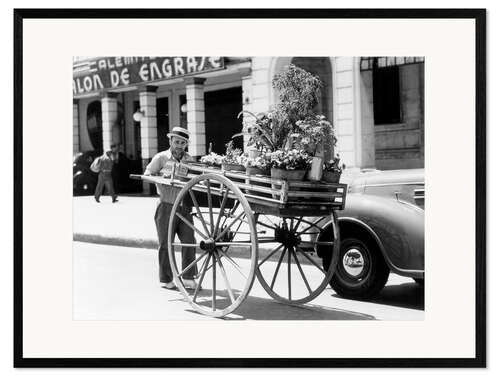 Innrammet kunsttrykk Flower seller, Havana, Cuba, 1930s