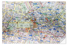 Selvklebende plakat City map of Berlin, Germany