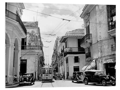 Foam board print Street scene in Havana, Cuba, 1930s