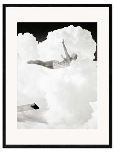 Ingelijste kunstdruk Female Diver, 1950s