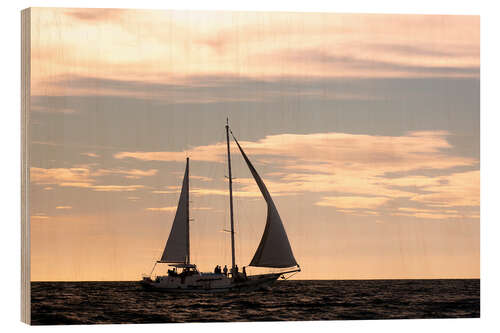 Wood print Boat in the Pacific Ocean