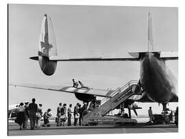 Magnettafel Passagiere eines triple tail constellation style-Flugzeuges, 1950er