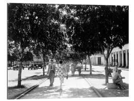 Gallery Print Fußgänger auf der Avenida Simon Bolivar in Havanna, Kuba, 1940er