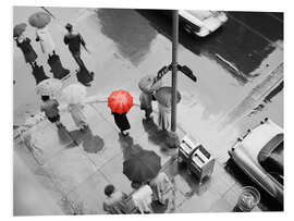 Obraz na PCV Street Scene with Red Umbrella, 1950s, New York City