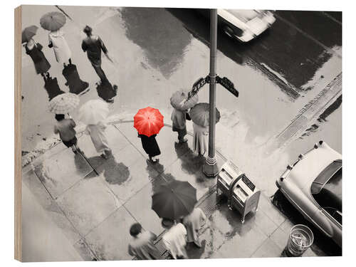 Puutaulu Street Scene with Red Umbrella, 1950s, New York City