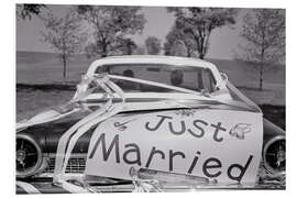 Hartschaumbild "Just Married" Oldtimer, 1960er