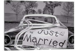 Galleriprint &quot;Just Married&quot; classic car, 1960s