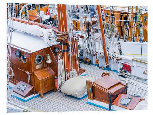 Print på skumplade Tall ships in port, Brittany, France