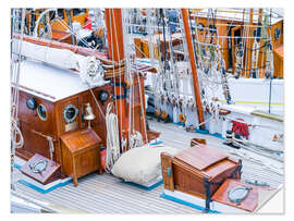 Naklejka na ścianę Tall ships in port, Brittany, France