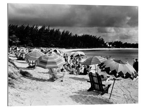 Gallery print Beach with umbrellas, 1940s, Bahamas