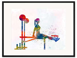 Gerahmter Kunstdruck Hanteltraining VI