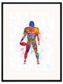 Gerahmter Kunstdruck American Football Spieler XVIII