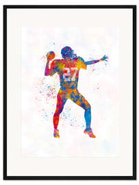 Gerahmter Kunstdruck American Football Spieler XVII