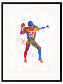 Plakat artystyczny premium w ramie American football player XVII