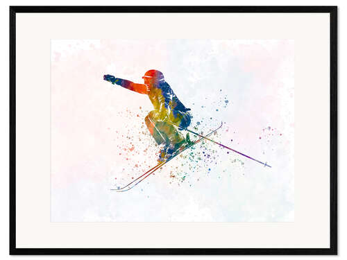 Ingelijste kunstdruk Skier VI