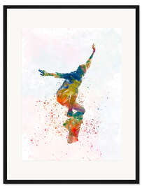 Gerahmter Kunstdruck Skateboardfahrer IX
