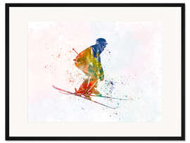 Gerahmter Kunstdruck Skifahrer III