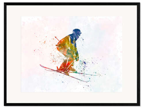 Gerahmter Kunstdruck Skifahrer III