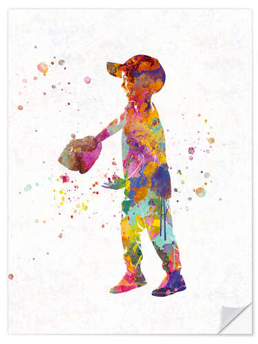 Sticker mural Young baseball player II