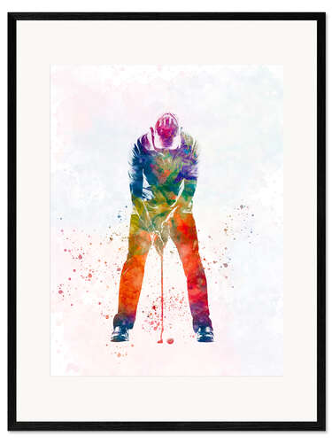 Ingelijste kunstdruk Golf player VII