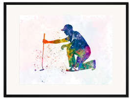 Gerahmter Kunstdruck Golfspieler VI