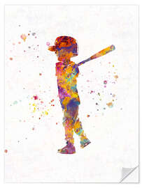 Selvklebende plakat Young baseball player I