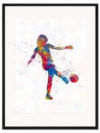 Gerahmter Kunstdruck Fußballspielerin XVII