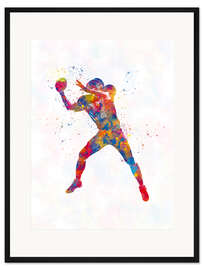 Gerahmter Kunstdruck American Football Spieler XV