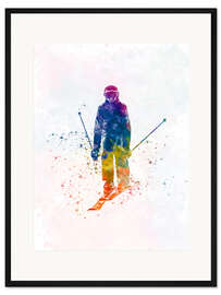 Gerahmter Kunstdruck Skifahrer IV