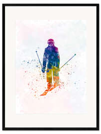 Plakat artystyczny premium w ramie Skier IV