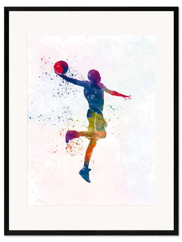 Ingelijste kunstdruk Basketball player V