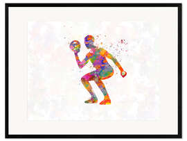 Framed art print Fitness exercise with a ball XI