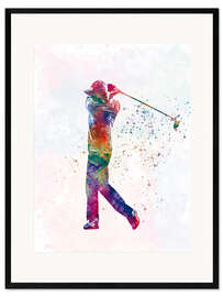 Ingelijste kunstdruk Golf player V