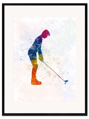 Impression artistique encadrée Golf player IV