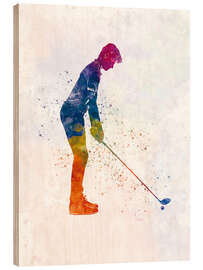 Wood print Golf player IV